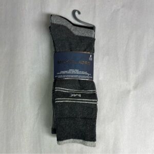 New Michael Kors Socks Men’s 3 Pair Black & Gray Dress Crew Sock Business Casual